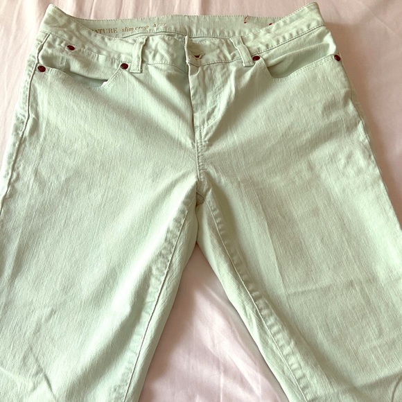 Talbots Signature Slim Crop Jeans in Mint - Picture 1 of 3